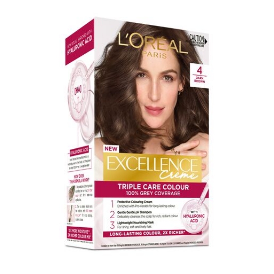 Picture of L'Oréal Paris Excellence Creme Hair Colour, 4 Dark Brown