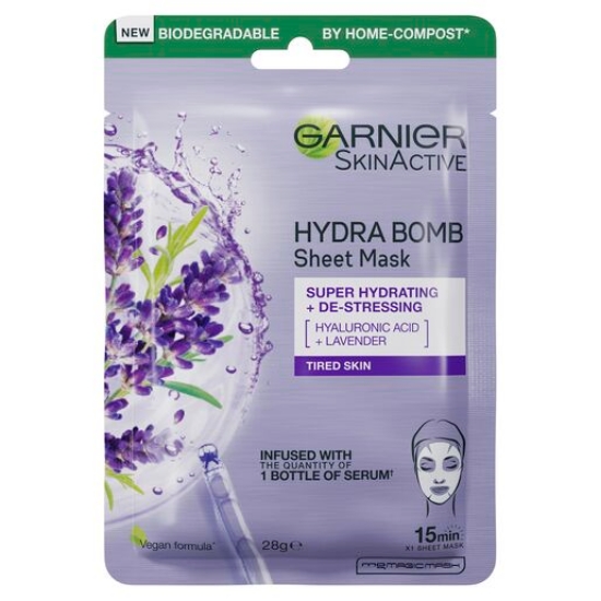 Picture of Garnier Hydra Bomb Hyaluronic Acid + Lavender Sheet Mask 28g