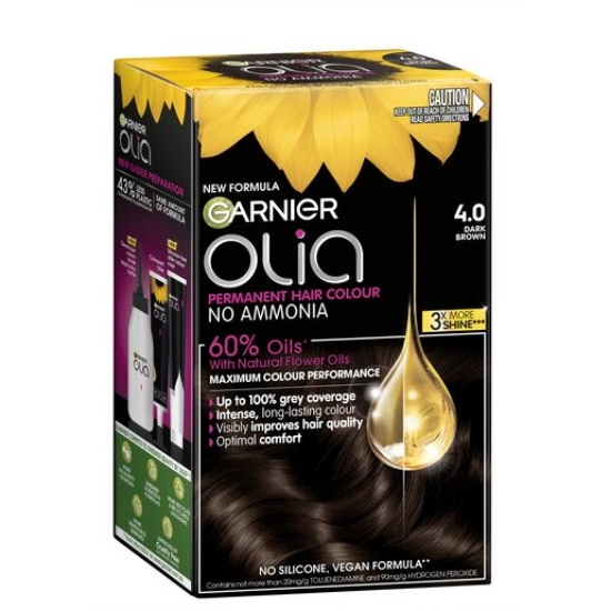 Picture of Garnier Olia 4.0  Dark Brown Permanent Hair Colour No Ammonia, 60% Oils