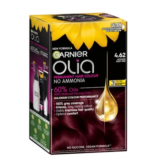 Picture of Garnier Olia 4.62 Intense Deep Red Permanent Hair Colour No Ammonia, 60% Oils
