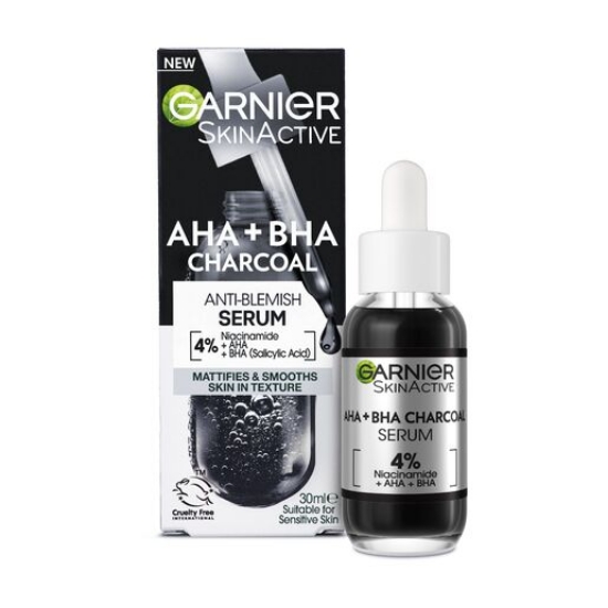 Picture of Garnier Skin Active AHA+BHA Charcoal Anti-Imperfection Serum 30ml